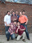 Troupe popping the E S gang sign